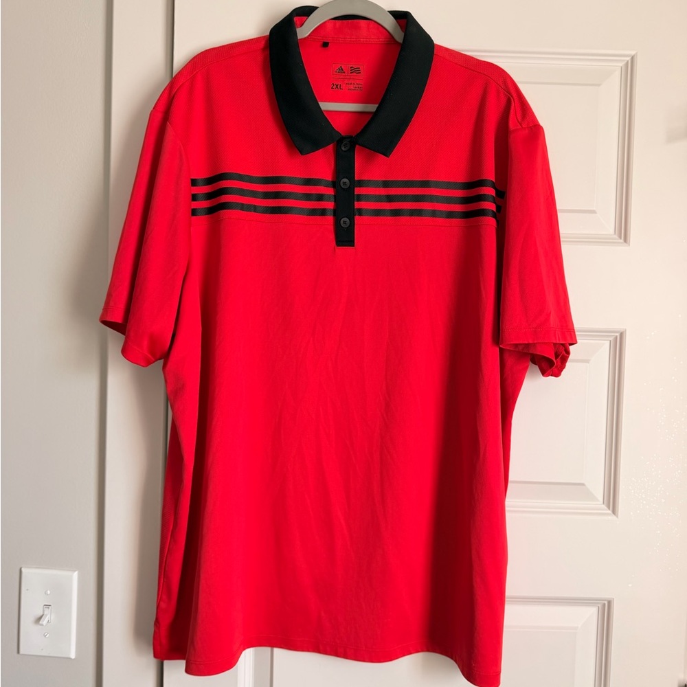 Adidas Men's Polo Shirt in Red and Black, 2XL